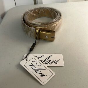 New Falari gold leather belt without buckle XL 42-44